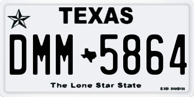 TX license plate DMM5864