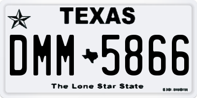 TX license plate DMM5866