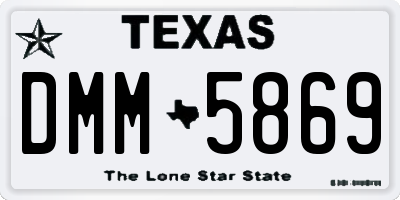 TX license plate DMM5869