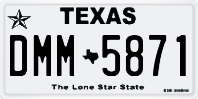 TX license plate DMM5871