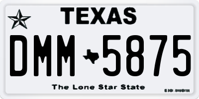TX license plate DMM5875