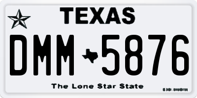 TX license plate DMM5876