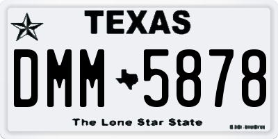 TX license plate DMM5878