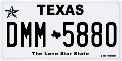 TX license plate DMM5880
