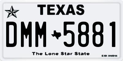 TX license plate DMM5881