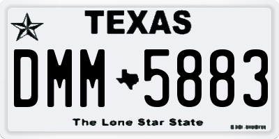 TX license plate DMM5883