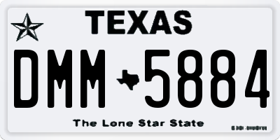 TX license plate DMM5884