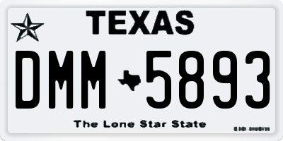 TX license plate DMM5893