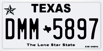 TX license plate DMM5897