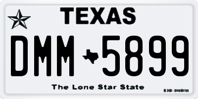 TX license plate DMM5899