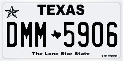 TX license plate DMM5906