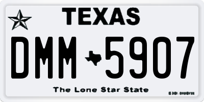 TX license plate DMM5907