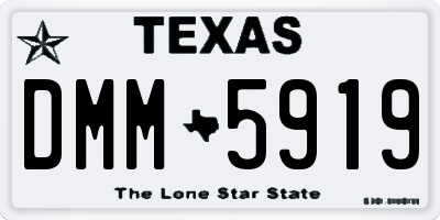 TX license plate DMM5919