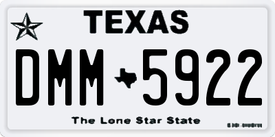 TX license plate DMM5922