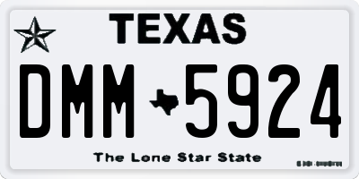 TX license plate DMM5924