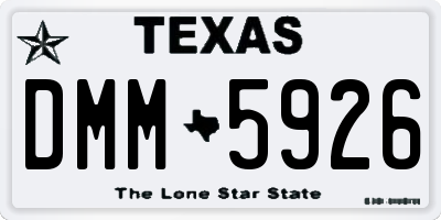 TX license plate DMM5926