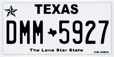 TX license plate DMM5927