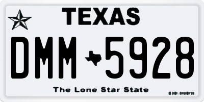 TX license plate DMM5928