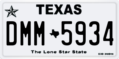 TX license plate DMM5934