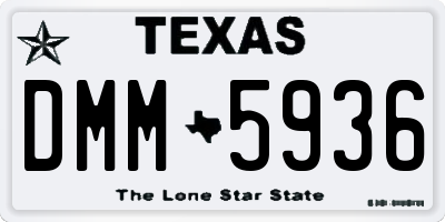 TX license plate DMM5936