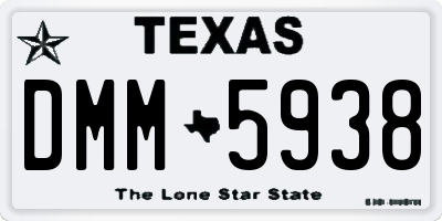TX license plate DMM5938