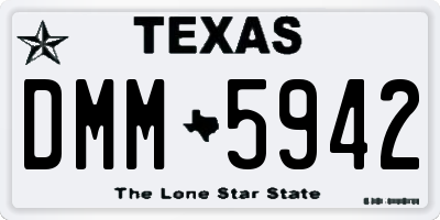 TX license plate DMM5942