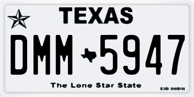 TX license plate DMM5947