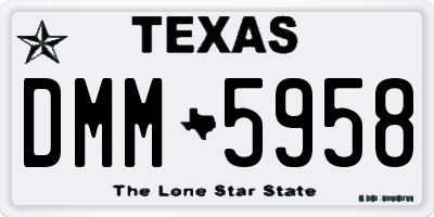 TX license plate DMM5958