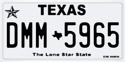 TX license plate DMM5965