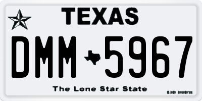 TX license plate DMM5967