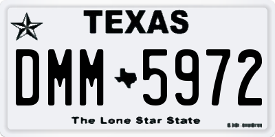 TX license plate DMM5972