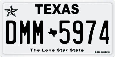 TX license plate DMM5974