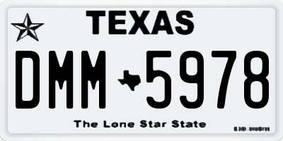 TX license plate DMM5978