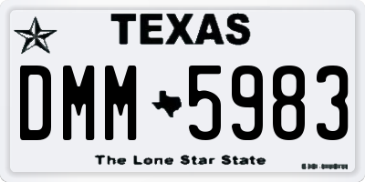 TX license plate DMM5983