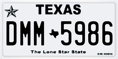 TX license plate DMM5986
