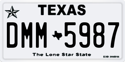 TX license plate DMM5987