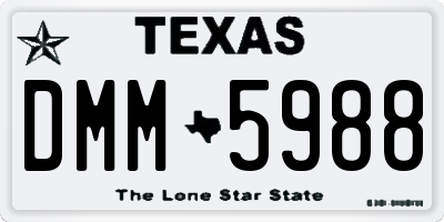 TX license plate DMM5988