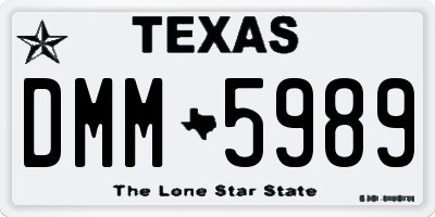 TX license plate DMM5989