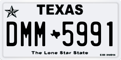 TX license plate DMM5991