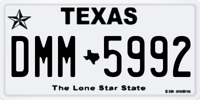 TX license plate DMM5992