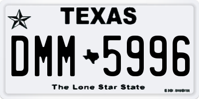 TX license plate DMM5996