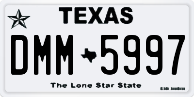 TX license plate DMM5997