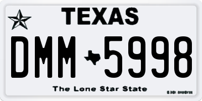 TX license plate DMM5998