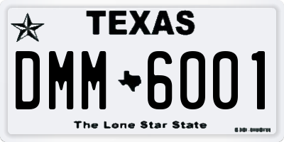 TX license plate DMM6001