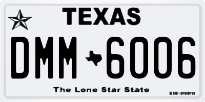 TX license plate DMM6006