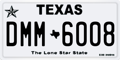 TX license plate DMM6008