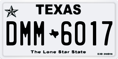 TX license plate DMM6017