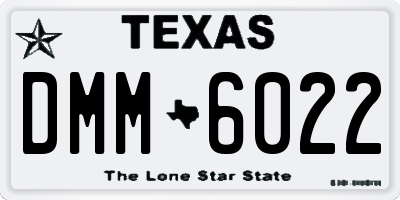 TX license plate DMM6022