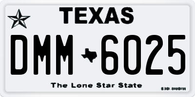 TX license plate DMM6025