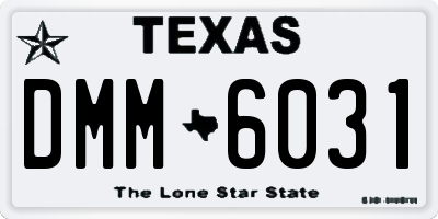 TX license plate DMM6031